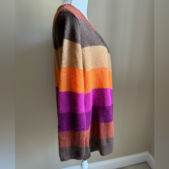 NWOT Charter Club Fuzzy (Mohair) Fall Colors Cardigan Sweater - Picture 3 of 6